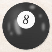 Billiard Ball Number 8 ラウンドペーパーコースター (正面)