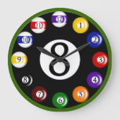Billiard Balls Wall Clock ラージ壁時計 (正面)