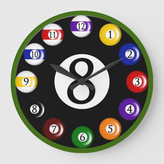 Billiard Balls Wall Clock ラージ壁時計 (正面)