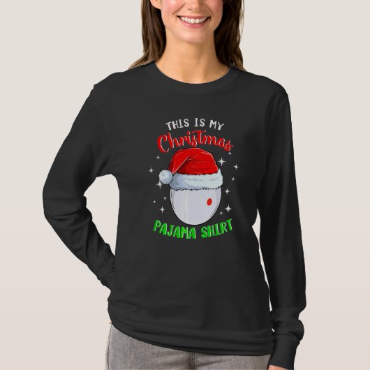 Billiard Cue Ball This Is My Christmas Pajama   Tシャツ (正面)