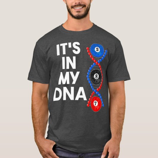 Billiard DNA billiard ball pool snooker billiard Tシャツ (正面)