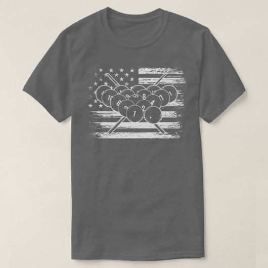 Billiard Flag Snooker Pool Chalk Billiard Player Tシャツ (デザイン正面)