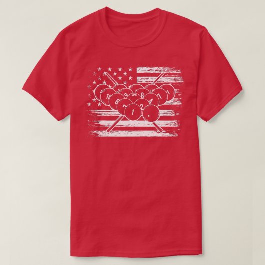 Billiard Flag Snooker Pool Chalk Billiard Player Tシャツ (デザイン正面)