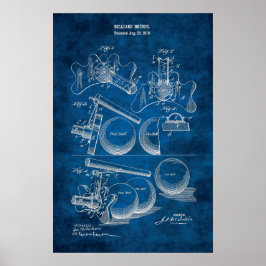 Billiard Patent Art #14 Pool Room Decor  ポスター