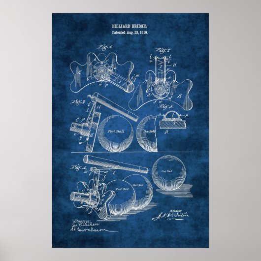 Billiard Patent Art #14 Pool Room Decor  ポスター (正面)