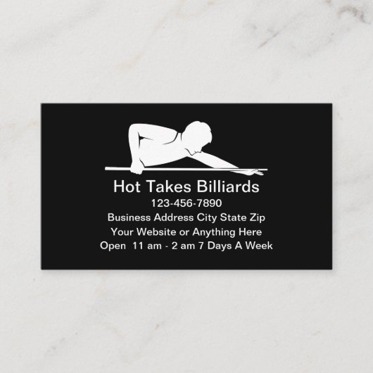Billiard Pool Hall Business Cards 名刺 (正面)