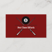Billiard Snooker Hall Theme Business Cards 名刺 (正面)