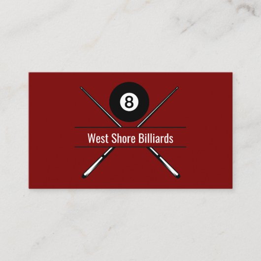 Billiard Snooker Hall Theme Business Cards 名刺 (正面)