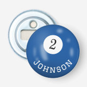 Billiard Two Ball With Custom Name 栓抜き (正面)