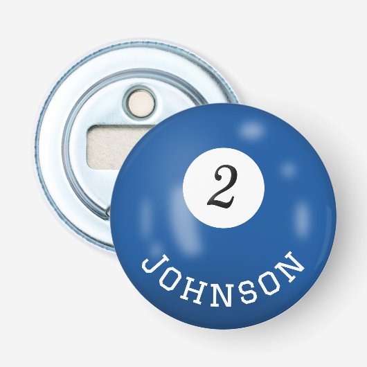 Billiard Two Ball With Custom Name 栓抜き (正面)