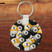 BILLIARDS 8 & 9 BALLS COLLAGE キーホルダー (正面)