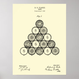 Billiards Balls Patent Wall art PRint #1 ポスター