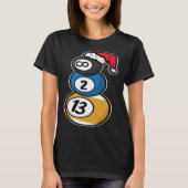 Billiards Christmas Snowman with Pool Table Balls  Tシャツ (正面)