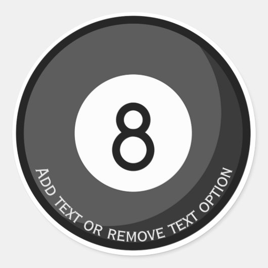 Billiards Eight Ball ラウンドシール (正面)