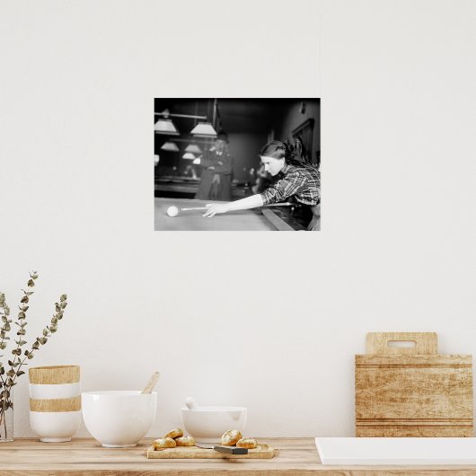 Billiards Game, 1910. Vintage Photo ポスター (キッチン)