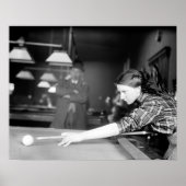 Billiards Game, 1910. Vintage Photo ポスター (正面)