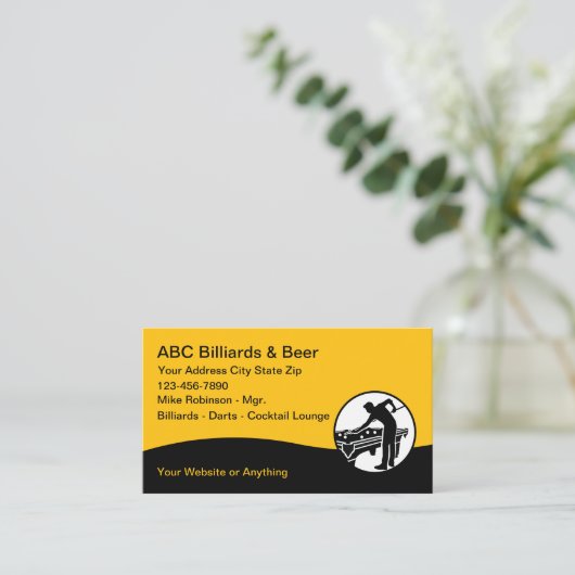 Billiards Hall And Lounge Business Cards 名刺 (スタンド正面)
