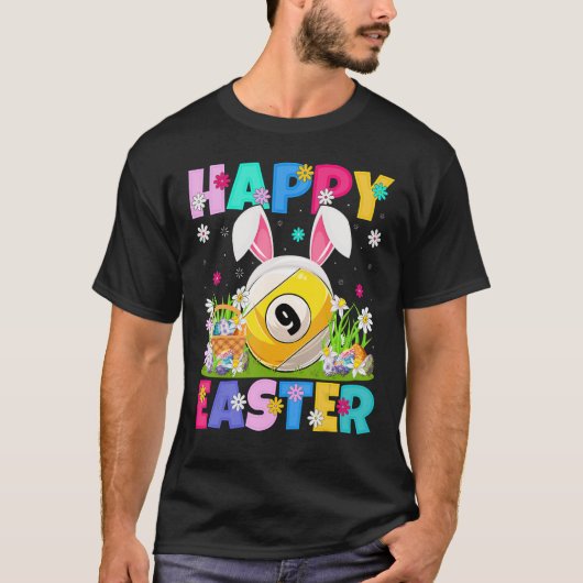 Billiards   Happy Easter Bunny Billiards Easter Su Tシャツ (正面)