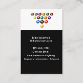 Billiards Instructor Simple Business Cards Design 名刺 (正面)