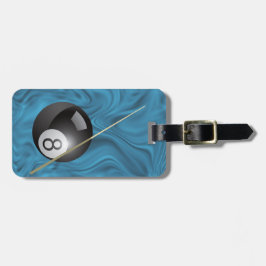 Billiards - Large ball with Brown Cue Stick ラゲッジタグ