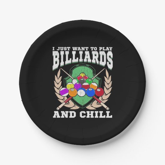 Billiards Player | Play Billiards And Chill ペーパープレート (正面)