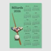 Billiards Pool 2026 Calendar Magnetic Card (正面)