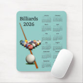 Billiards Pool 2026 Calendar Mousepad マウスパッド (マウス)