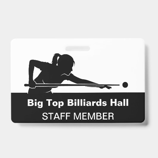 Billiards Pool Hall And Event Staff Member Budget バッジ (Front)