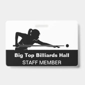 Billiards Pool Hall And Event Staff Member Budget バッジ (Back)