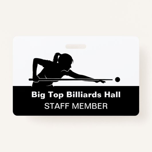 Billiards Pool Hall And Event Staff Member Budget バッジ (正面)