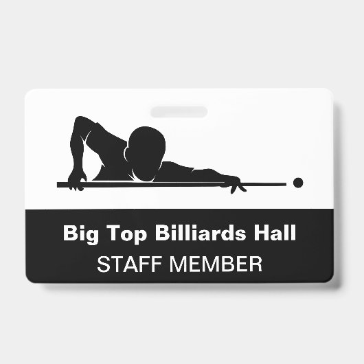 Billiards Pool Hall And Event Staff Member Budget バッジ (Front)
