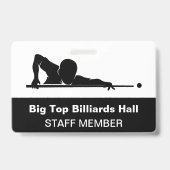 Billiards Pool Hall And Event Staff Member Budget バッジ (Back)