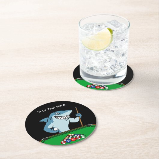Billiards Pool Shark Guest Drink Coasters ラウンドペーパーコースター (インサイチュ)