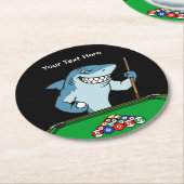 Billiards Pool Shark Guest Drink Coasters ラウンドペーパーコースター (アングル)