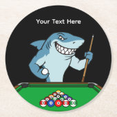 Billiards Pool Shark Guest Drink Coasters ラウンドペーパーコースター (正面)