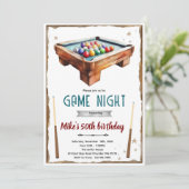Billiards Pool Table birthday party Invitation 招待状 (スタンド正面)