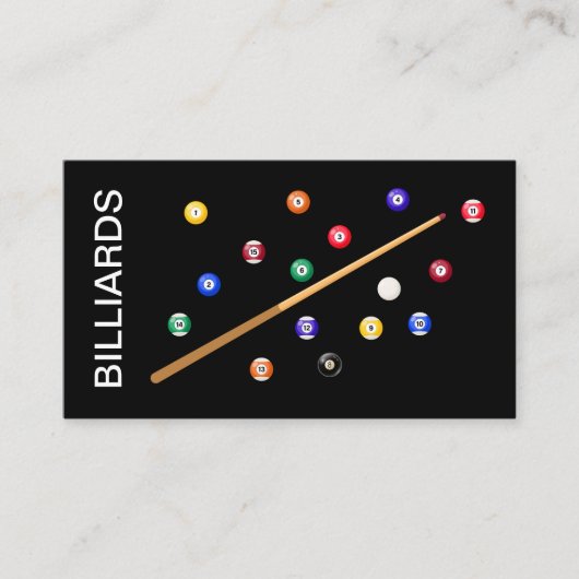 Billiards Snooker Pool Hall Business Cards 名刺 (正面)