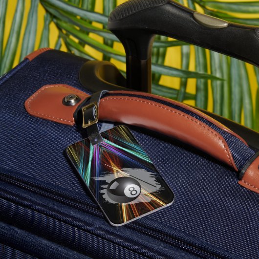 Billiards Sport ball and cue Personalize with Name ラゲッジタグ (正面インサイチュ1)