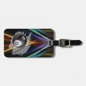 Billiards Sport ball and cue Personalize with Name ラゲッジタグ (正面横)