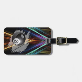 Billiards Sport ball and cue Personalize with Name ラゲッジタグ