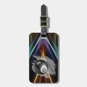 Billiards Sport ball and cue Personalize with Name ラゲッジタグ (正面縦)