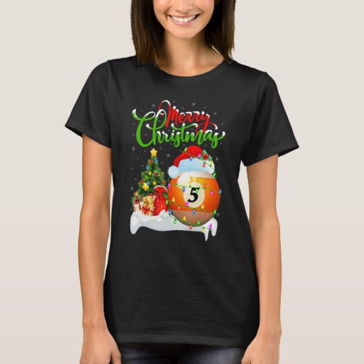 Billiards Sports  Xmas Decorations Billiards Chris Tシャツ (正面)