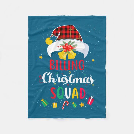 Billing Christmas Squad Santa Hat Billing Speciali フリースブランケット (正面)