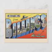 Billings Montanaポストカードからの挨拶 ポストカード (正面)