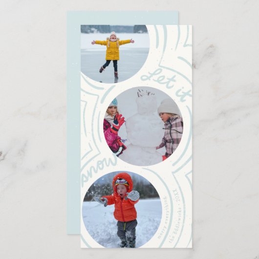 Billowy Snow- Tall Holiday Photo Card (正面/裏面)