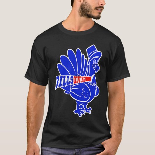 BillsGiving Happy Thanksgiving Football Tシャツ (正面)