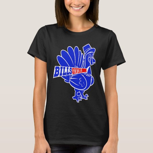 BillsGiving Happy Thanksgiving Football Tシャツ (正面)