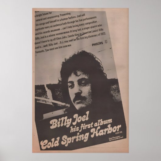 BILLY JOEL - 1972 Poster original NME - Cold ポスター (正面)