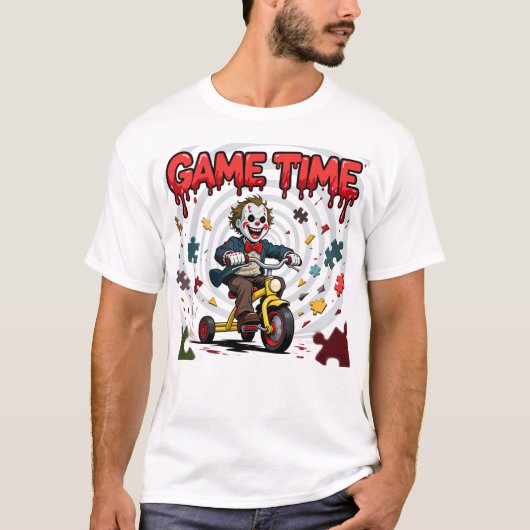 Billy Puppet Saw Movie Horror Cartoon Art Tシャツ (正面)