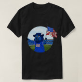 Billy the Buffalo Holding American Flag Sticker Tシャツ (デザイン正面)